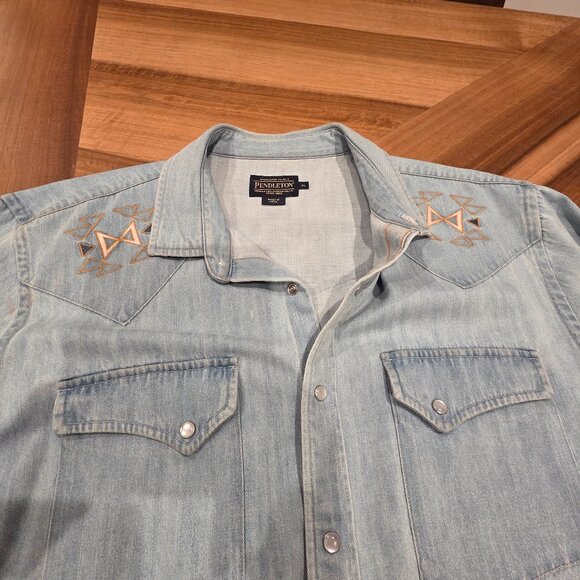 Pendleton Denim Shirt with Embroidered Detail, Men’s XL - Picture 2 of 7